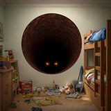 3D Mystery Tunnel Wall Decal | Spooky Eyes Wall Mural