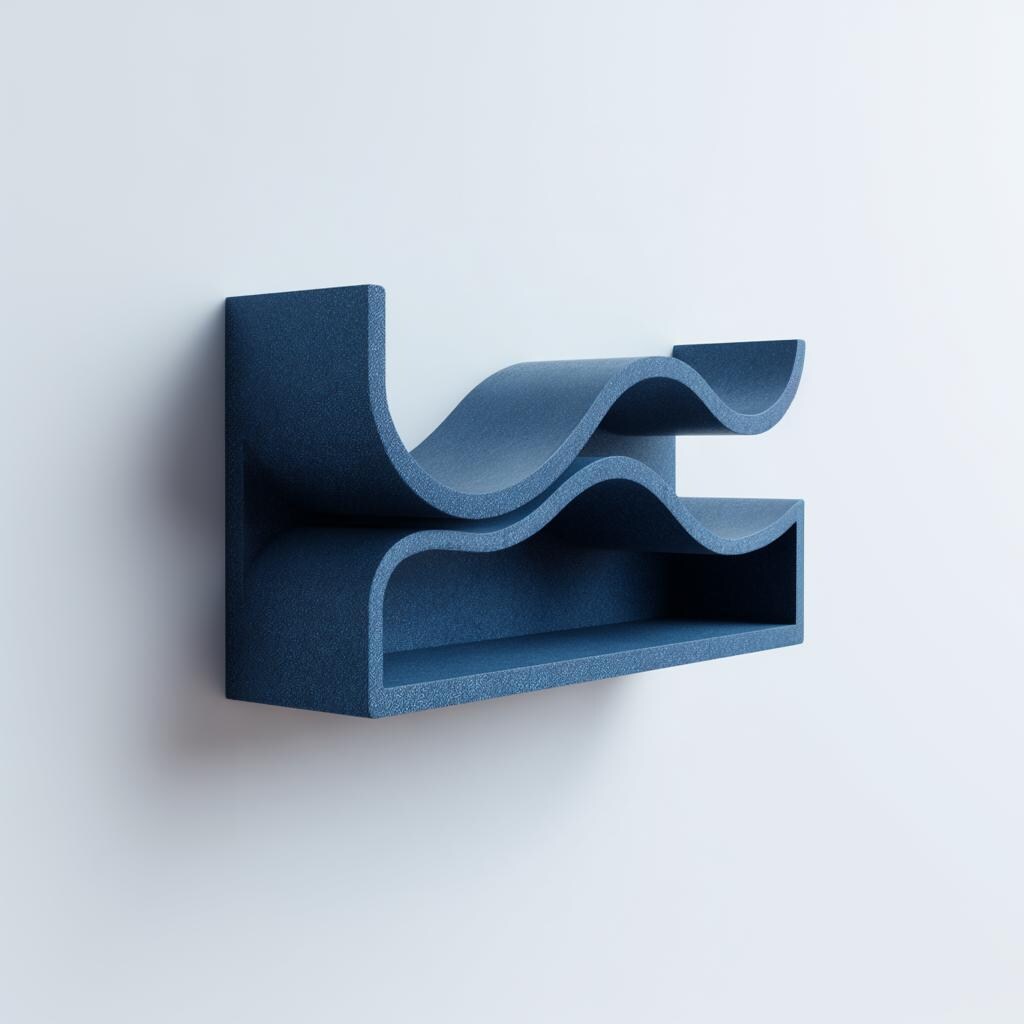 3D Printed Wave Wall Shelf | Sculptural Floating Ledge with Fluid Curves| Modern Abstract Decor for Minimalist Interiors and Creative Spaces