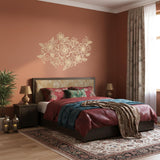 Golden Floral Wall Decal | Minimalist Flower Line Art