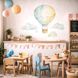 Blue Air Balloon Wall Decal | Watercolor Nursery Decor