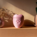 3D Printed Pet Memorial Urn | Minimalist Heart-Shaped Cremation Urn with Paw Print | Remembrance Decor for Beloved Dogs or Cats