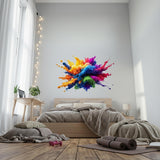 3D Paint Explosion Decal | Rainbow Splash Wall Art | Abstract Color Burst Sticker | Modern Art Mural | Vibrant Paint Drip Decor