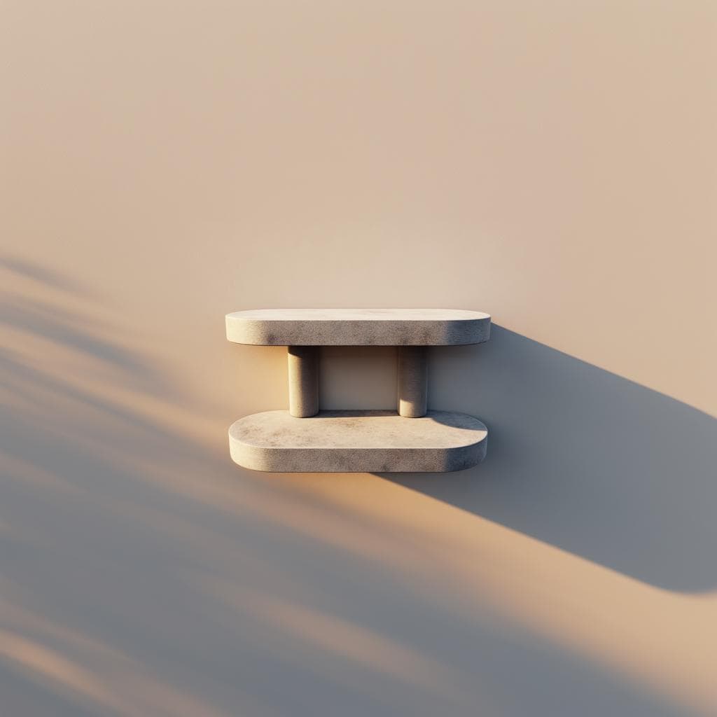 3D Printed Minimalist Wall Mounted Double Shelf | 3D Printed Modern Floating Wall Shelf |Sculptural Storage Shelf for Contemporary Interiors