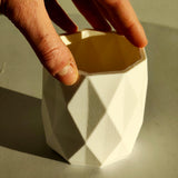 3D Printed Geometric Brush Holder | Modern Faceted Makeup Organizer | Minimalist Pen Cup