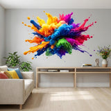 3D Paint Explosion Decal | Rainbow Splash Wall Art | Abstract Color Burst Sticker | Modern Art Mural | Vibrant Paint Drip Decor