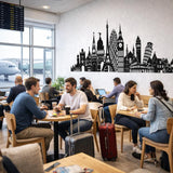 Europe Skyline Decal | Iconic Landmark Art | Travel Wall Decor | Eiffel Tower Big Ben | Colosseum Wall Mural | World Traveler Gift