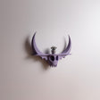 Alternate view of the 3D printed horned fantasy figure wall shelf.