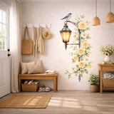 Floral Street Lamp Decal | Yellow Rose Wall Art | Watercolor Lantern Sticker | Vintage Garden Mural | Shabby Chic Flower Decor