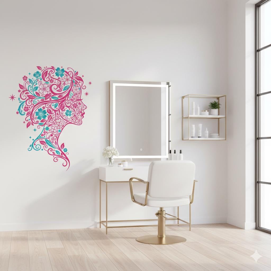 Sea Turtle Wall Decal | Tropical Floral Wall Sticker | Coastal Nursery Decor | Ocean Life Vinyl Art | Bathroom Wall Decor | Hibiscus Turtle