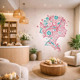 Sea Turtle Wall Decal | Tropical Floral Wall Sticker | Coastal Nursery Decor | Ocean Life Vinyl Art | Bathroom Wall Decor | Hibiscus Turtle
