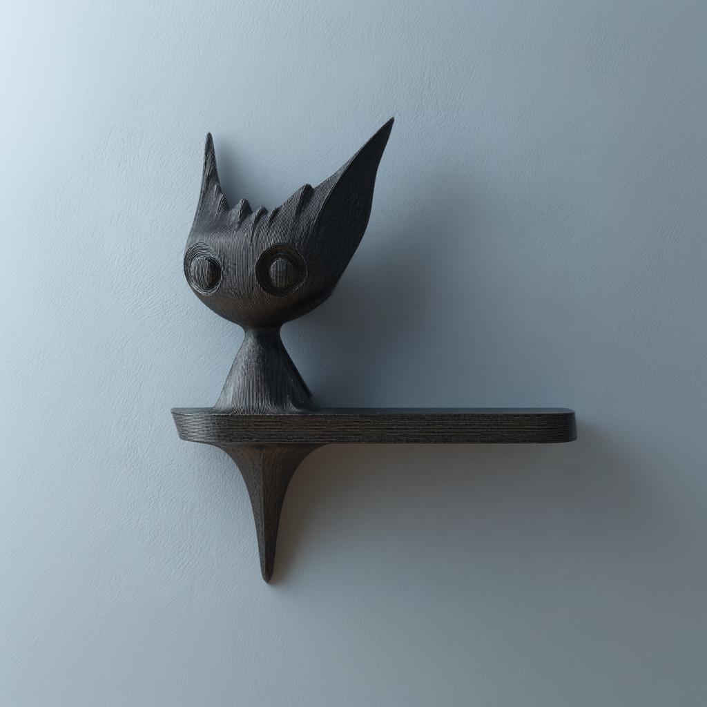 Dark Fantasy Creature Shelf Decor | 3D Printed Sculptural Gothic Accent Shelf | Monster Inspired Wall Art for Modern Alternative Interiors