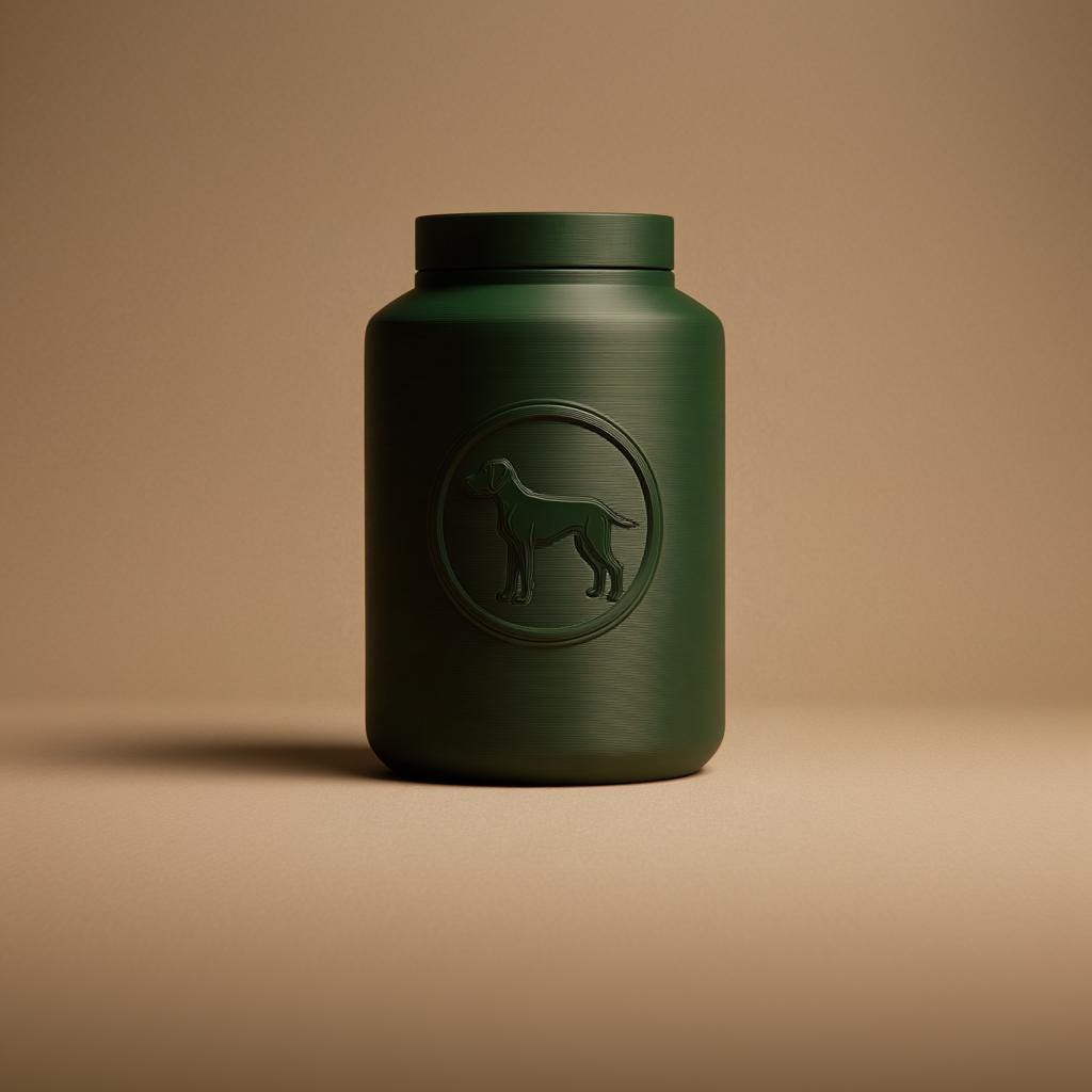 Dog Pet Ashes Urn | 3D Printed Minimal Cremation Keepsake Jar with Dog Emblem for Any Pet | Modern Memorial Decor Sympathy Gift Remembrance