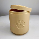 3D Printed Pet Memorial Urn | Minimalist Cylindrical Cremation Urn with Paw Print | Modern Remembrance Decor for Dogs or Cats