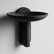 3D printed minimal bowl wall shelf with shallow catchall tray and vertical support