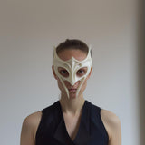 Fantasy Winged Face Mask | 3D Printed Sculptural Cosplay Half Mask with Elongated Fangs | Masquerade Wearable Art, Festival Costume Prop