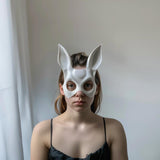 3D Printed Bunny Face Mask | Minimalist Rabbit Mask for Adults | Unique Animal Cosplay & Halloween Costume Prop