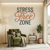 Stress Free Zone Wall Decal | Office Chill Room Decor | Breakroom Sticker | Corporate Relaxation Area Signs | Vinyl Lettering Yoga Studios
