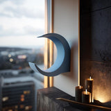 Crescent Moon Wall Shelf | 3D Printed Floating Lunar Display | Minimal Wall Decor for Crystals, Plants, Candles, Mini Figures Altar Entryway