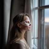 Minimal Contour Eye Mask | 3D Printed Futuristic Side Profile Visor with Cutout Panels | Cosplay Costume Accessory, Festival Wearable Art