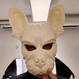 3D Printed Bulldog Mask | Modern Dog Face Sculpture | French Bulldog Cosplay Prop