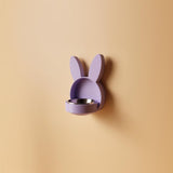 Bunny Wall Mounted Pet Bowl Holder | 3D Printed Cute Raised Feeder Frame for Cats & Small Dogs | Kawaii Feeding Station Wall Decor Gift