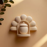 Flower Memorial Wall Shelf with Urn | 3D Printed Ashes Keepsake Display | Floating Remembrance Decor for Modern Interiors