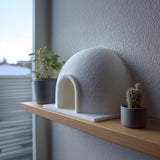Cute Igloo Dome Shelf Decor | 3D Printed Minimal Winter House Display | Modern Desk or Bookshelf Accent for Cozy Nordic Interiors Decor