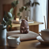 Sleeping Bear Memorial Urn with Lid | 3D Printed Pet Ashes Keepsake Container for Peaceful Shelf Decor and Cozy Home Accent