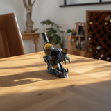 Skull Wine Bottle Holder | 3D Printed Gothic Skull Wine Rack Display for Standard Bottles | Dark Bar Shelf Decor Accent