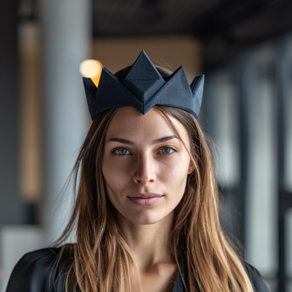 Geometric Crown Headpiece | 3D Printed Fantasy Tiara for Cosplay & Gothic Costume | Modern Queen Crown for Adult Women Fantasy Accessory
