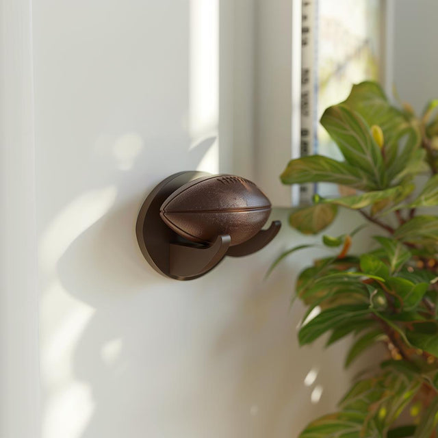 Alternate product view of 3D Printed Football with Wall Mount.
