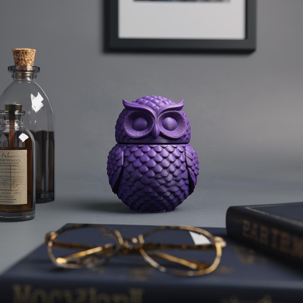 Owl Memorial Urn with Lid | 3D Printed Pet Ashes Keepsake Container for Peaceful Shelf Decor and Cozy Home Display Accent