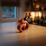 Fox Wine Bottle Holder for Standard Bottles | 3D Printed Modern Animal Wine Rack Display for Kitchen Shelf Decor Accent for Cozy Homes Decor