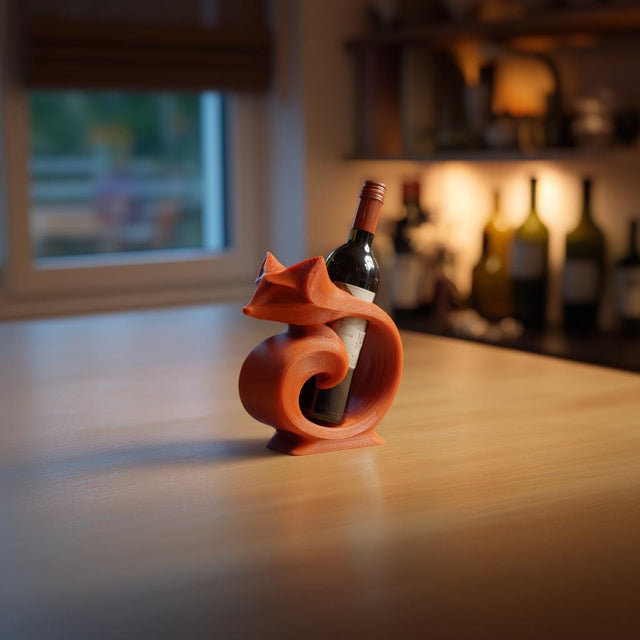 Alternate product view of 3D Printed Fox Wine Bottle Holder.