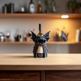 Bat Monster Wine Bottle Holder for Standard Bottles | 3D Printed Gothic Creature Wine Rack Display for Kitchen Bar Shelf Decor Accent Piece