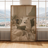 Scandinavia Poster | Gouache Paper Print | Samoyed Dog Wall Print | Nordic Printable Art | Bedroom Decor Posters
