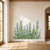 Rosemary Herb Border Wall Vinyl Decal | Watercolor Rosemary Plant Sticker | Kitchen Garden Botanical Wall Art | Farmhouse Cottage Greenery