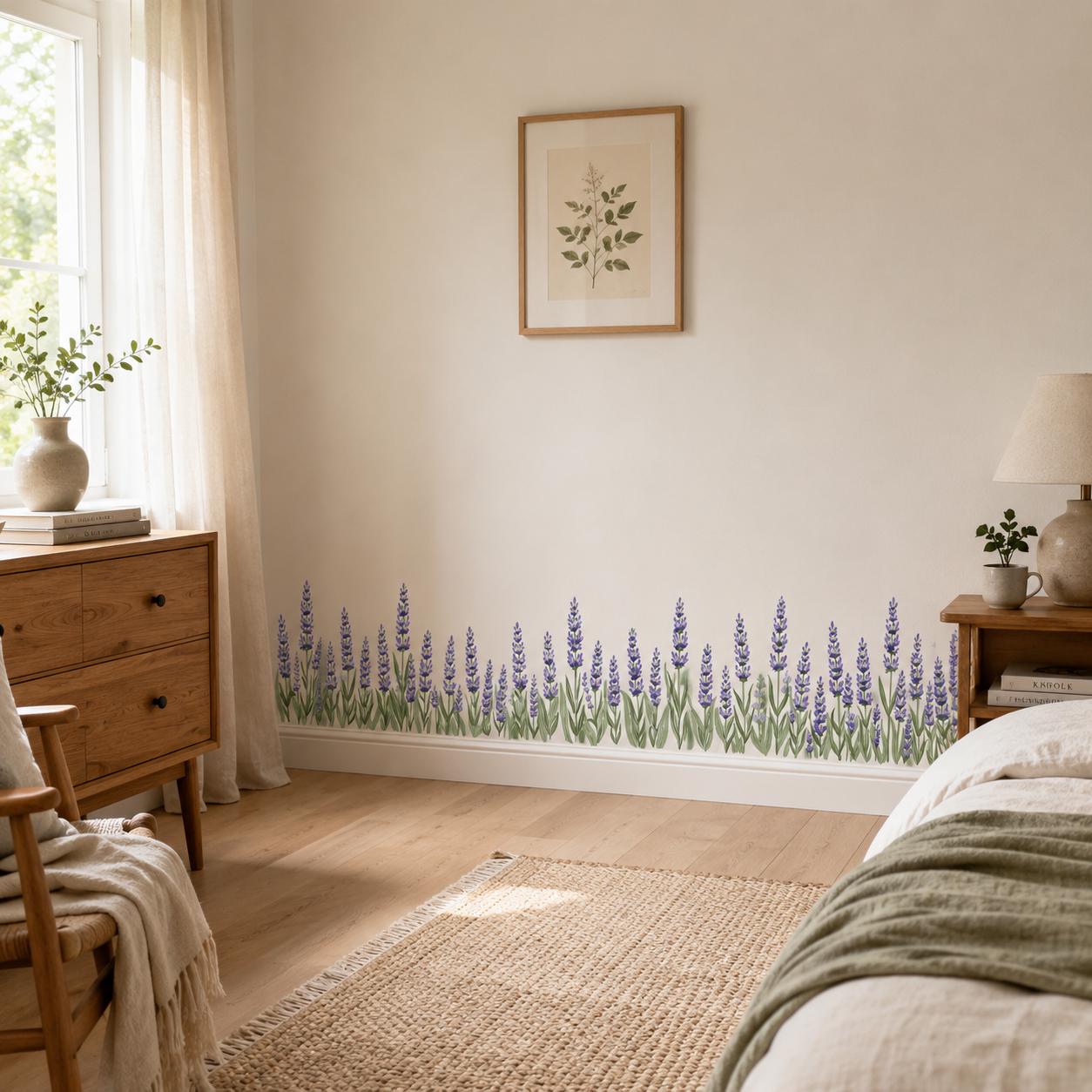 lavender flower wall decor Lavender Border Wall Vinyl Decal