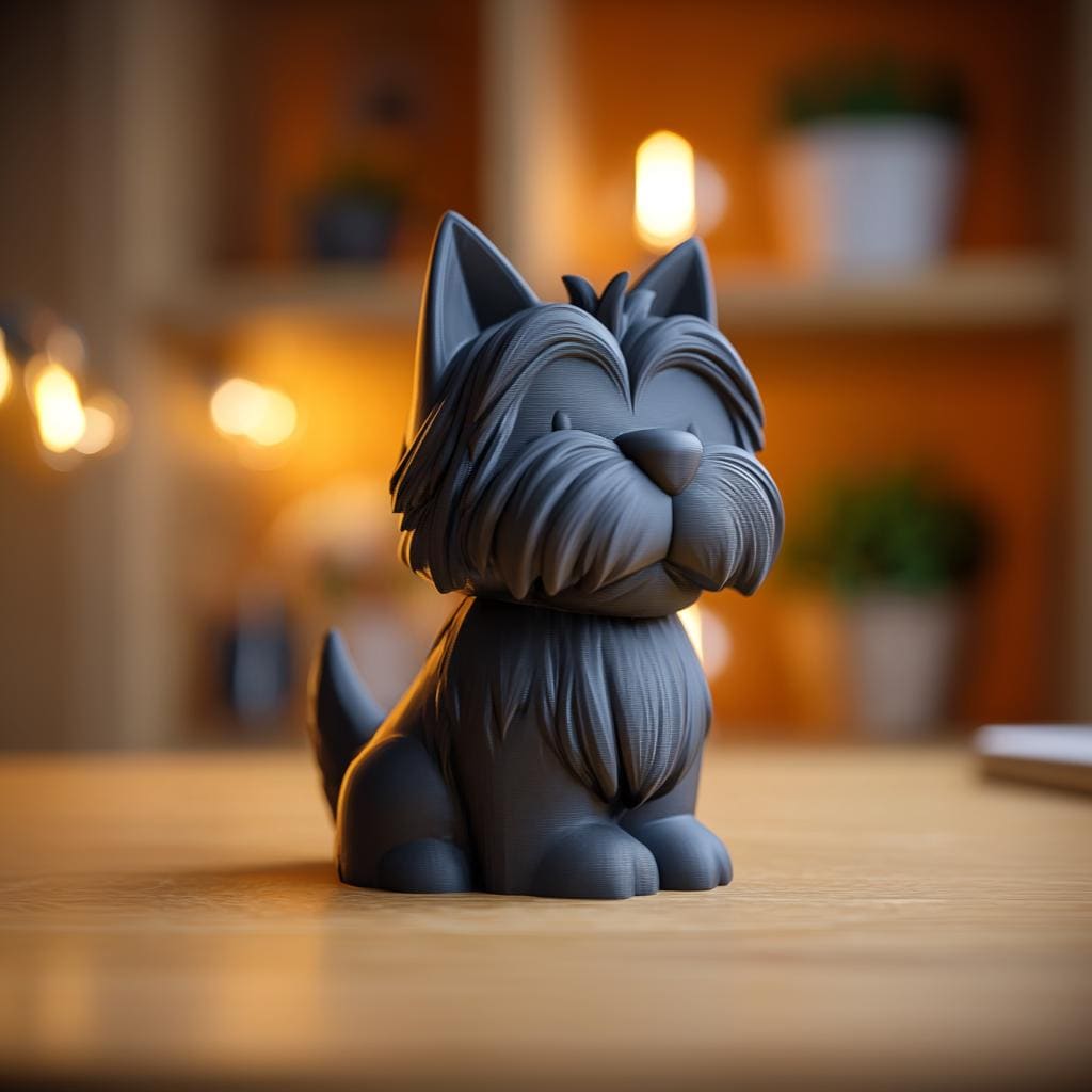 Schnauzer Dog Memorial Urn with Lid | 3D Printed Pet Ashes Keepsake Container for Dog Remembrance Shelf Decor Tribute Gift Display Accent