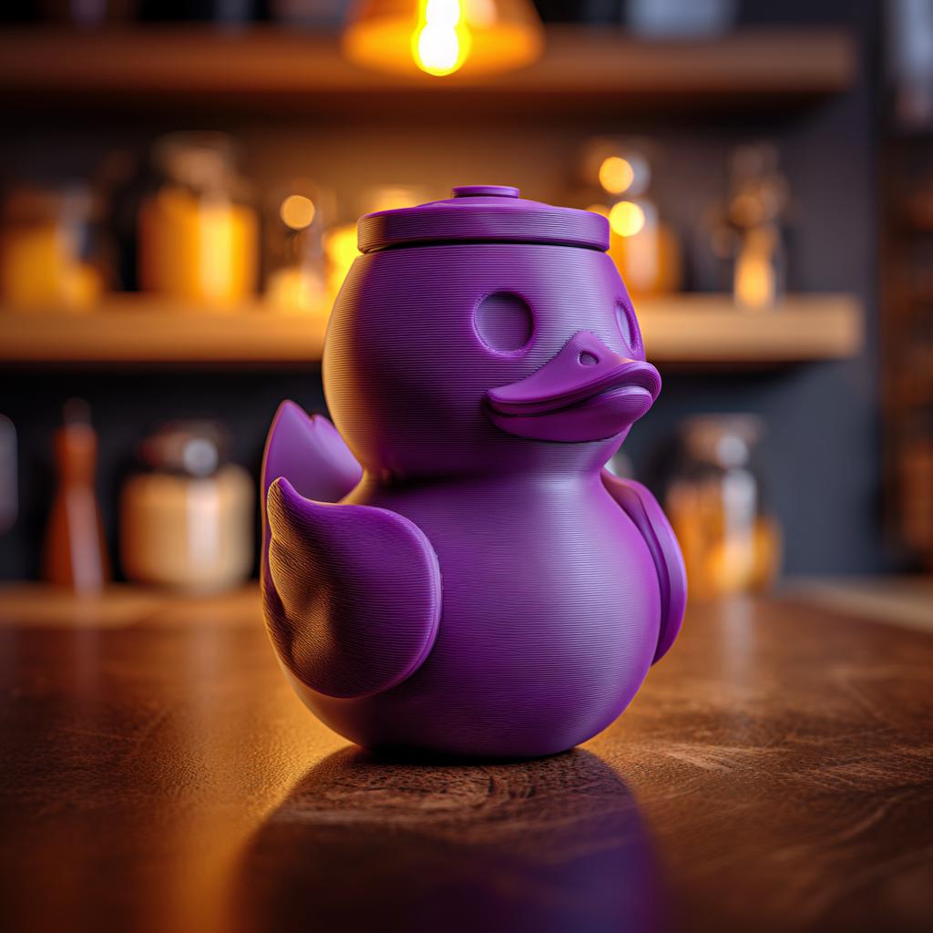 Duck Memorial Urn with Lid | 3D Printed Pet Ashes Keepsake Container for Bird Remembrance Shelf Decor and Peaceful Home Display Accent Art