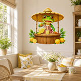 Weird Lemonade Frog Wall Vinyl Decal | Funny Frog Lemon Stand Sticker | Quirky Kitchen Wall Art | Kids Room Summer Decor