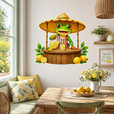 Weird Lemonade Frog Wall Vinyl Decal | Funny Frog Lemon Stand Sticker | Quirky Kitchen Wall Art | Kids Room Summer Decor