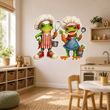 Weird Chef Frogs Wall Vinyl Decal | Funny Cooking Frog Sticker | Kitchen Wall Art | Quirky Restaurant Cafe Decor | Frog Lover Gift