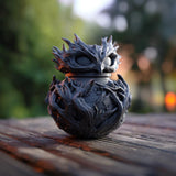 Dark Fantasy Raven Memorial Urn with Lid | 3D Printed Pet Ashes Keepsake Container for Gothic Shelf Decor and Tribute Display