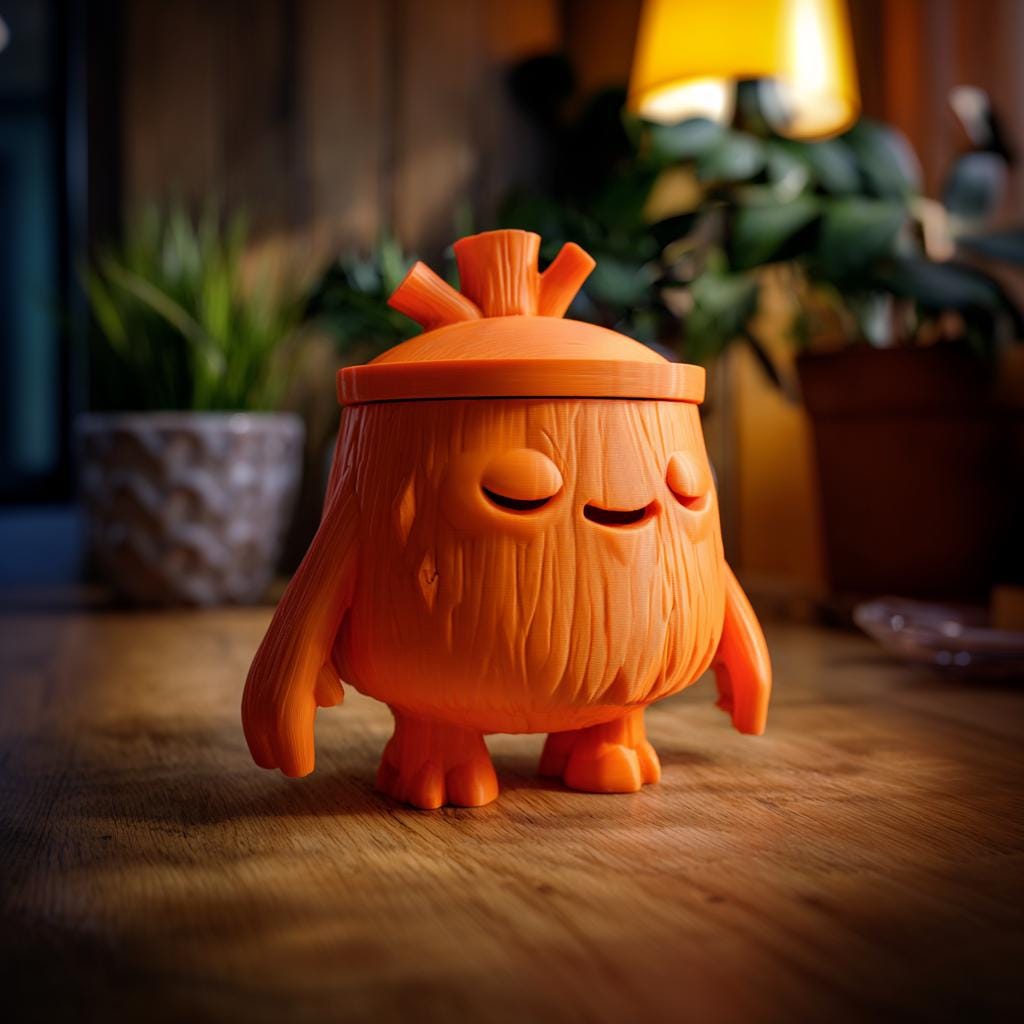 Cute Goblincore Woodland Memorial Urn with Lid | 3D Printed Pet Ashes Keepsake Container for Fantasy Shelf Decor Tribute Gift