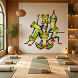 Weird Yoga Frogs Wall Vinyl Decal | Funny Meditation Frog Sticker | Zen Animal Wall Art | Yoga Studio Kids Room Decor