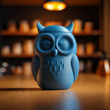 Owl Memorial Urn with Lid | 3D Printed Pet Ashes Keepsake Container for Woodland Shelf Decor Remembrance Tribute Gift and Memorial Display