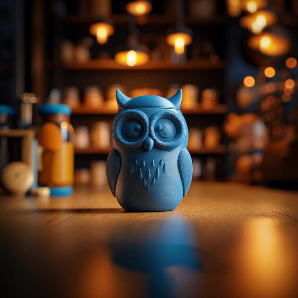 Owl Memorial Urn with Lid | 3D Printed Pet Ashes Keepsake Container for Woodland Shelf Decor Remembrance Tribute Gift and Memorial Display