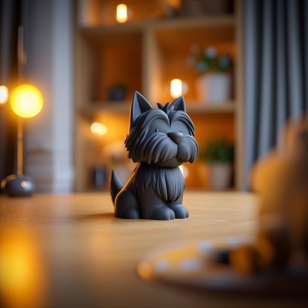Schnauzer Dog Memorial Urn with Lid | 3D Printed Pet Ashes Keepsake Container for Dog Remembrance Shelf Decor Tribute Gift Display Accent