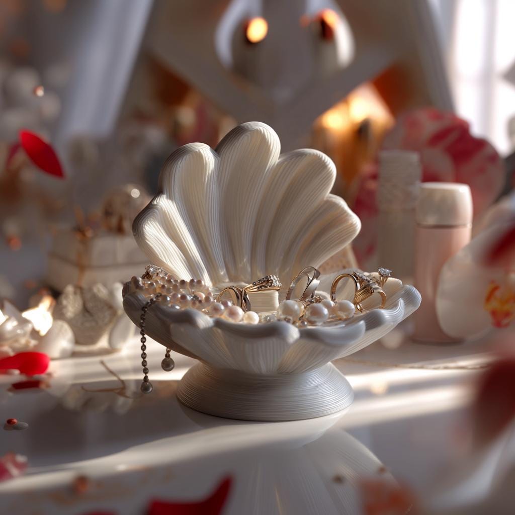 Seashell Jewelry Organizer | Shell Ring Holder | Coastal Trinket Dish | 3D Printed Jewelry Tray | Vanity Dresser Decor Gift | Beach Decor